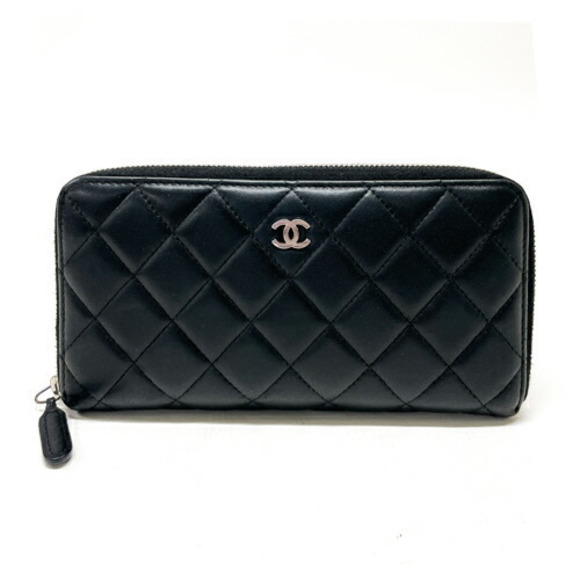 Chanel long wallet lambskin matelasse S Coco mark leather black - Picture 1 of 12